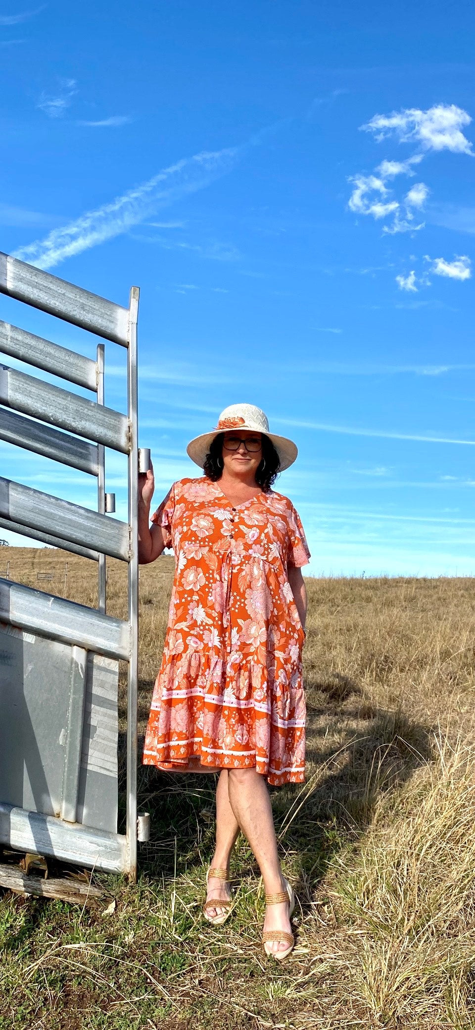TESS short dress in Burnt Orange