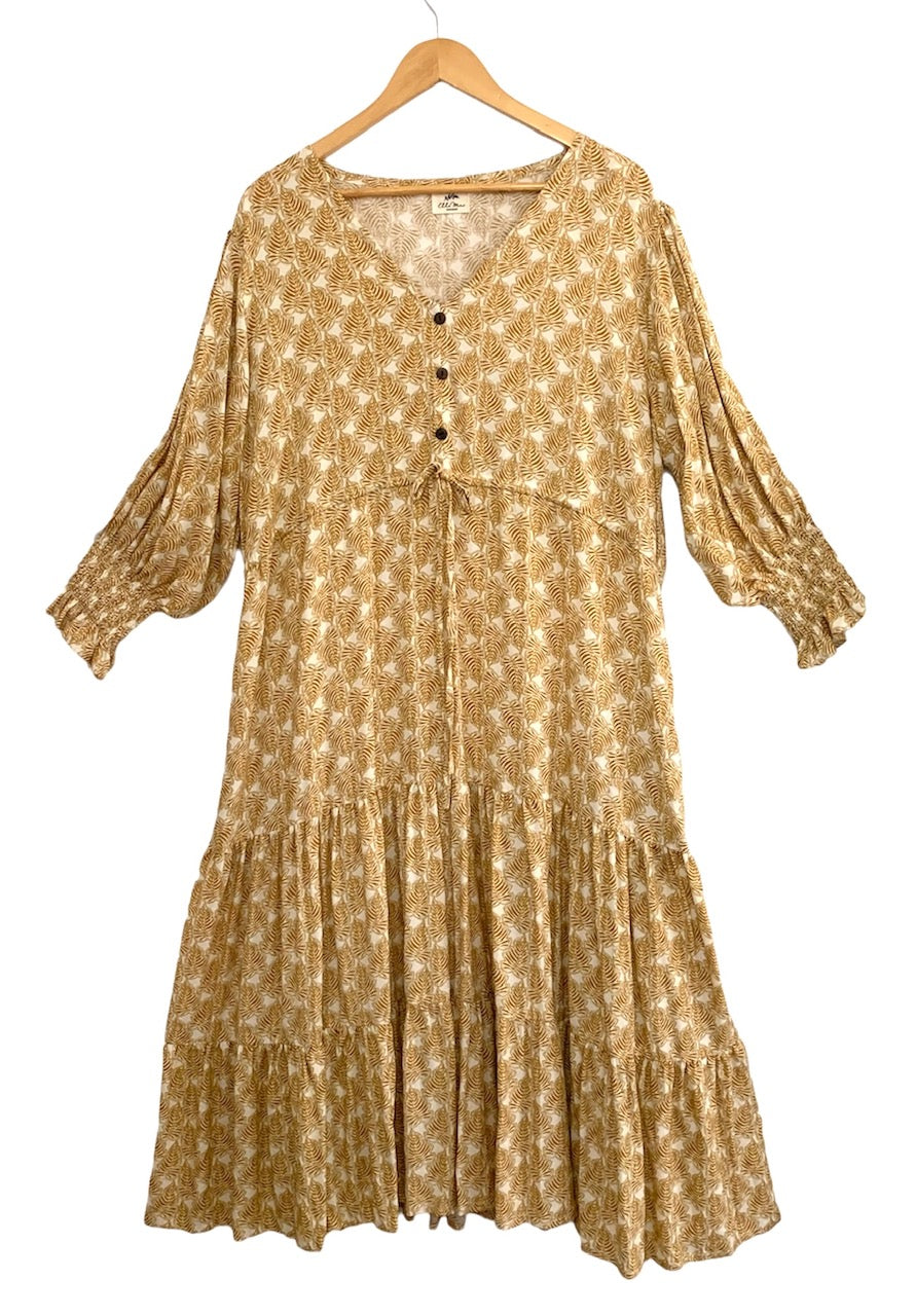 SOPHIE maxi dress in Mustard Leaves