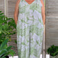 Palm Flowers jumpsuit in Mint