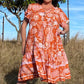 TESS short dress in Burnt Orange