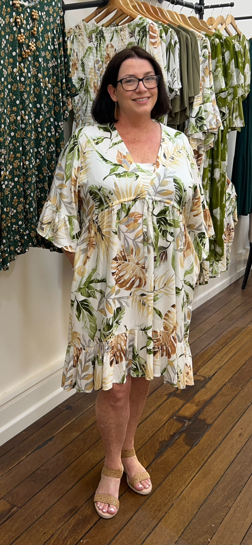 Kaz dress in Autumn Palms