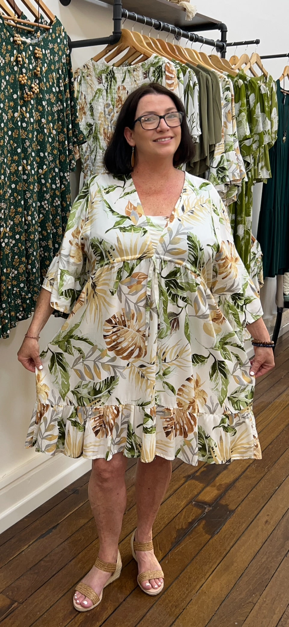Kaz dress in Autumn Palms