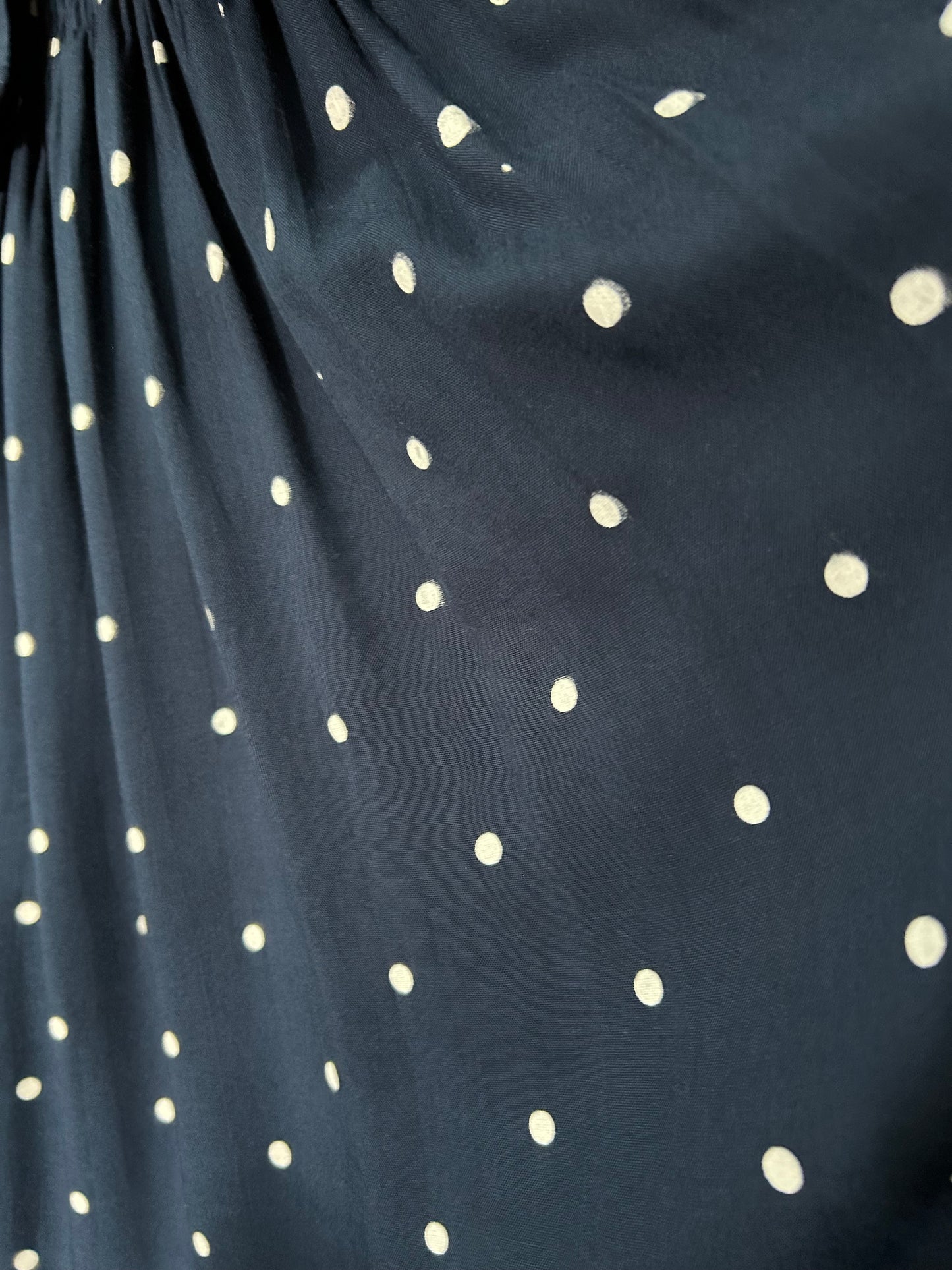 ERIN long dress in Navy Polka Dots
