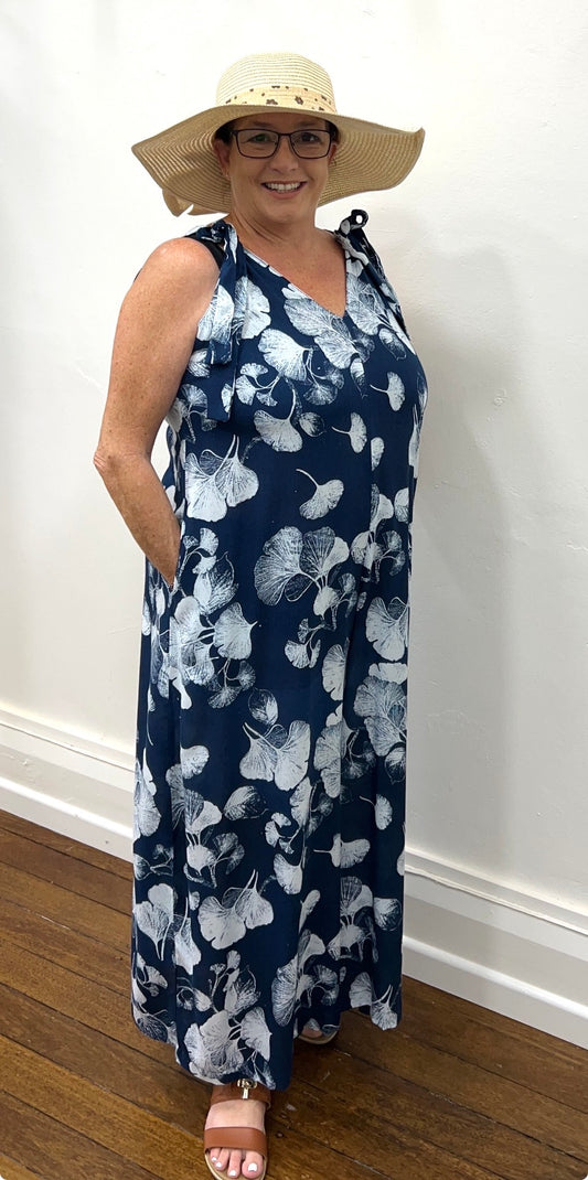 JUMPSUIT in Navy Ginkgo