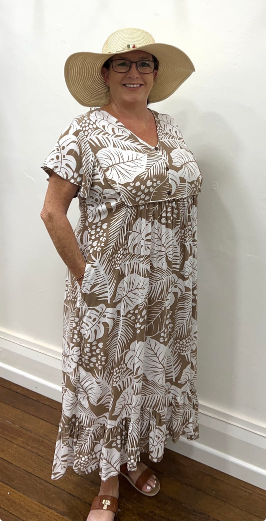 JO dress in Brown Flowers