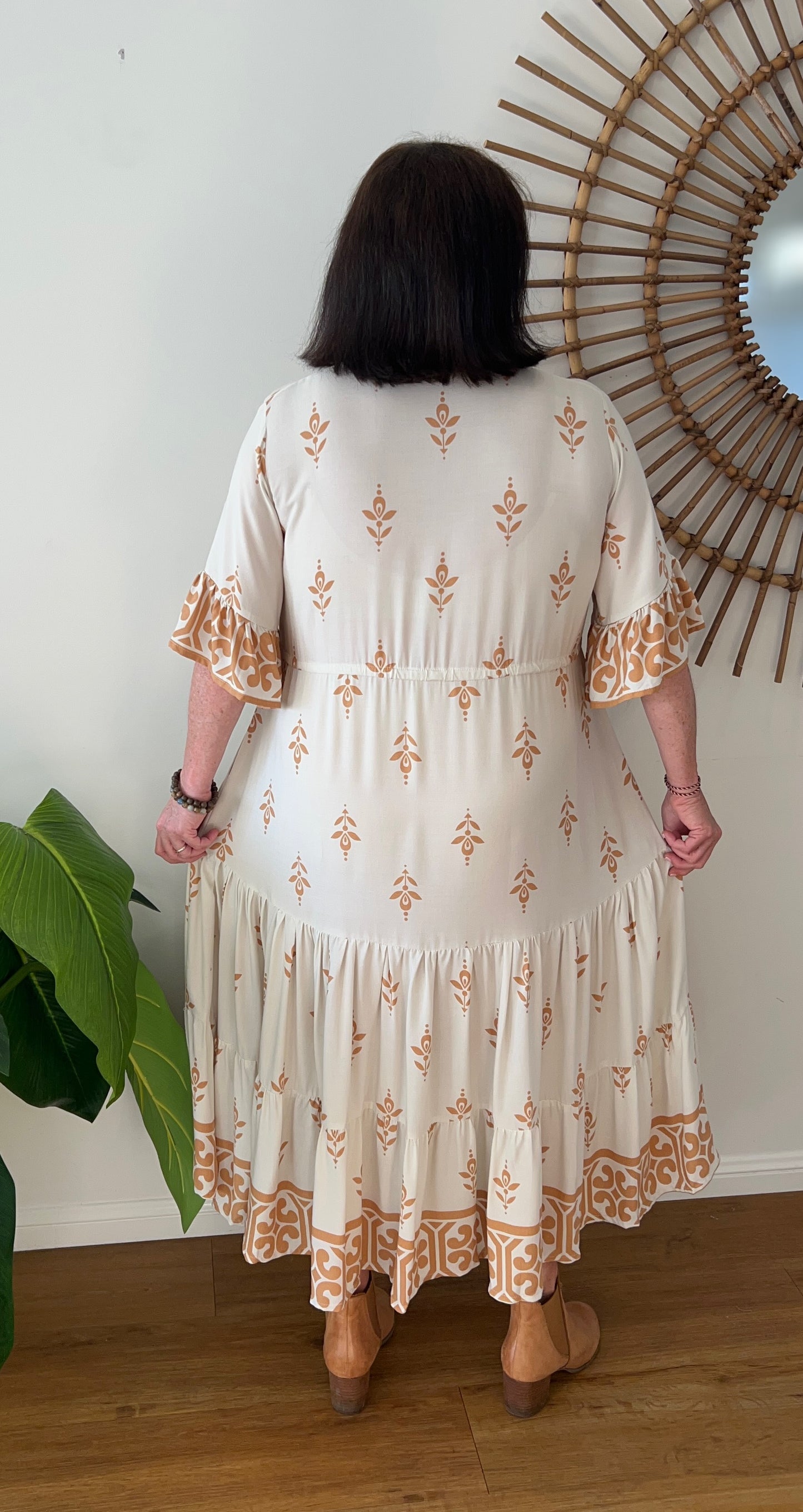Sophie dress in Beige Mosaic
