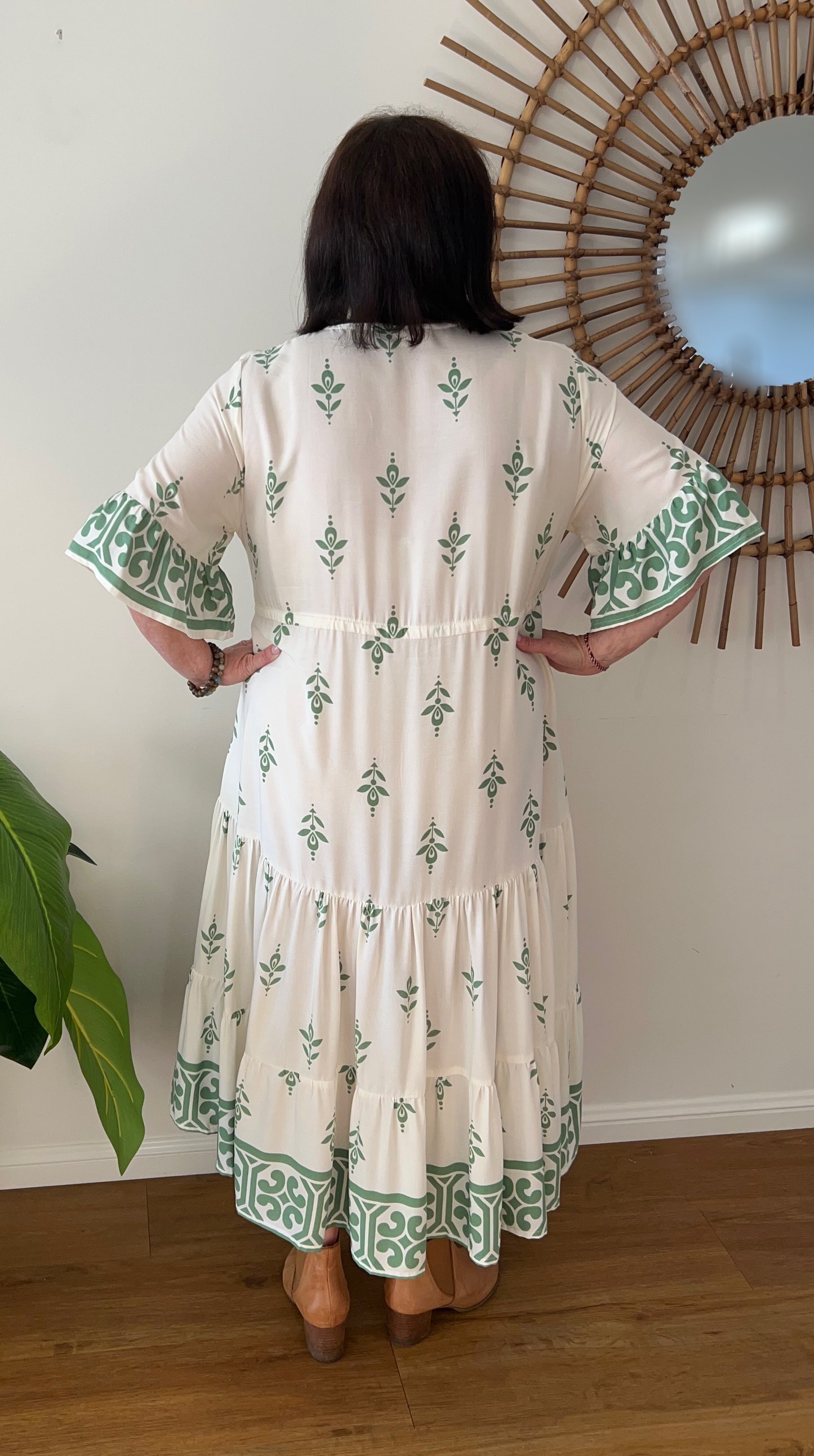 Sophie dress in Green Mosaic