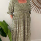 ERIN long dress in Green small flowers