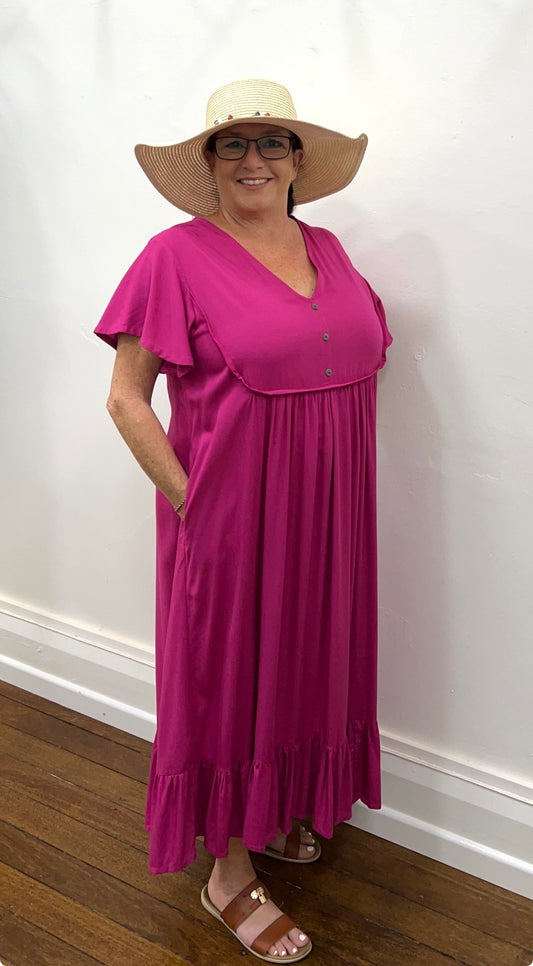 JO dress in plain Fuchsia pink