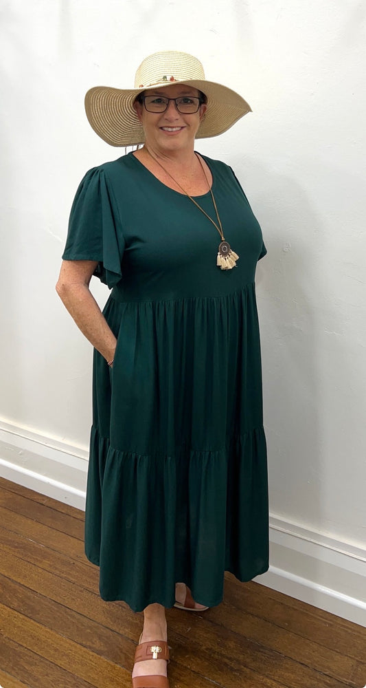 PENNIE midi in Dark Bottle Green