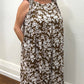 SRI dress in Brown Flowers
